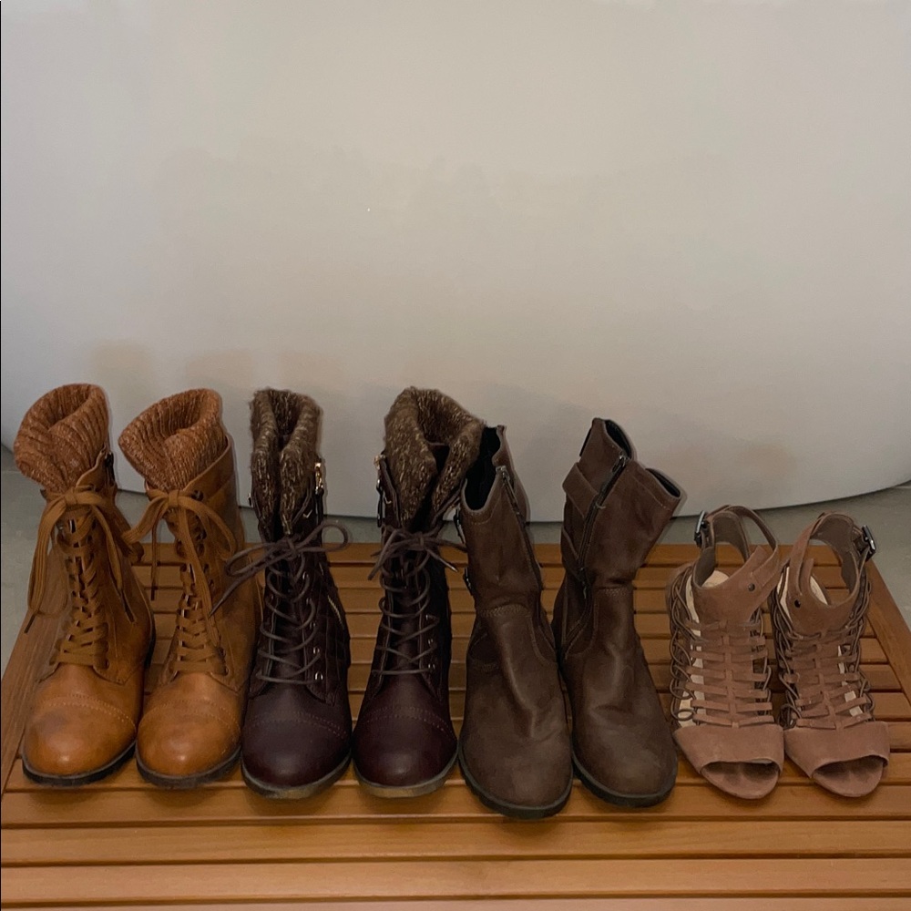SET OF 4 BROWN BOOTS!! BUNDLE! 4 Neutral Brown Boots! SEE SIZES IN DESCRIPTION! - Picture 3 of 17